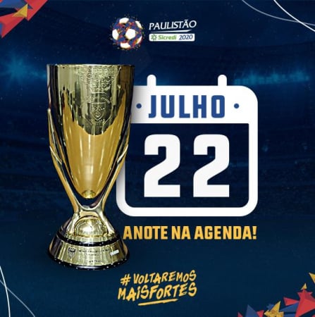 Confira programação de jogos do Paulistão na retomada do futebol