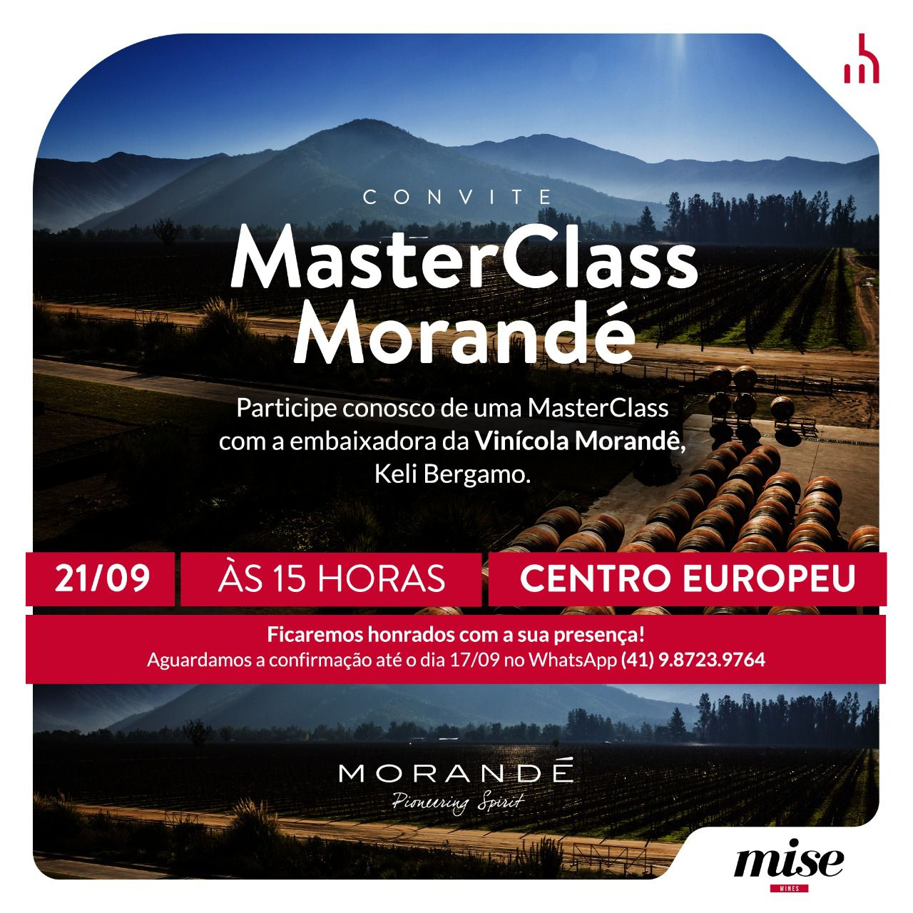 Convite para a masterclass! 