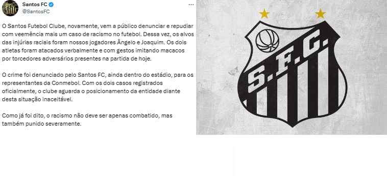 Santos cobra posicionamento da Conmebol em caso de injúrias