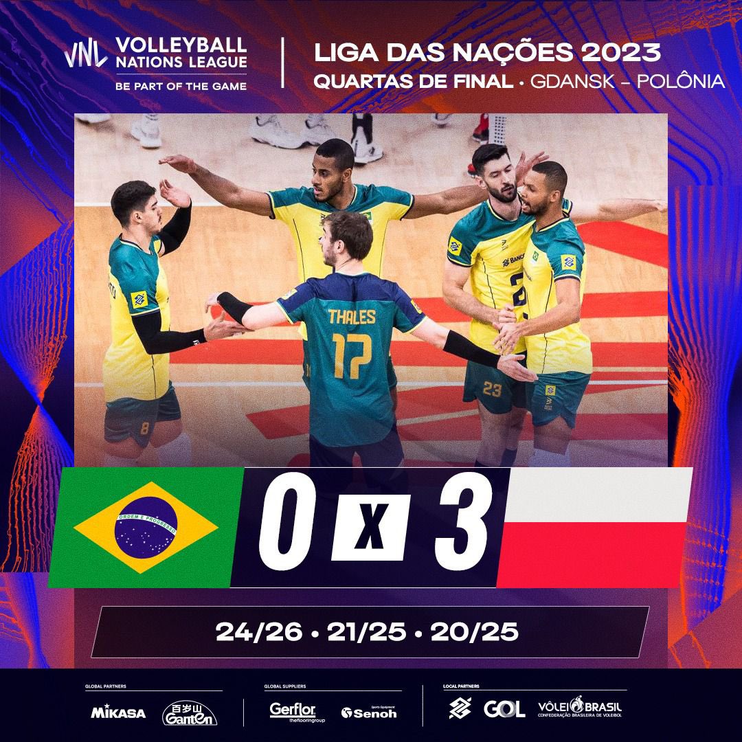 Brasil estreia na Liga das Nações de Vôlei com derrota para a