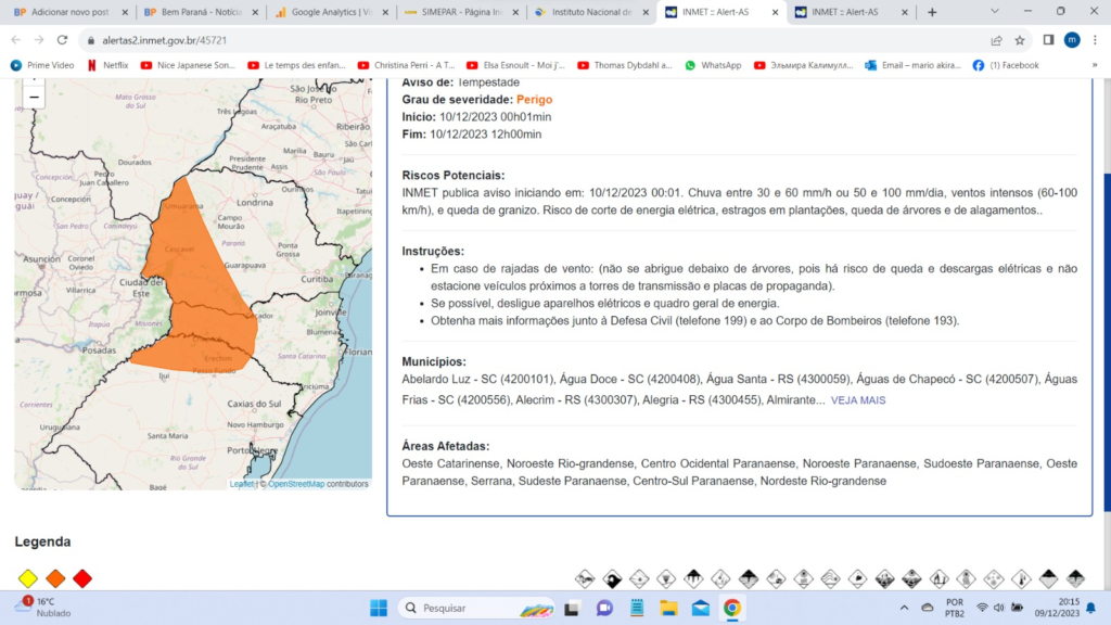 Brasil está com alerta laranja de chuva: o que significa cada