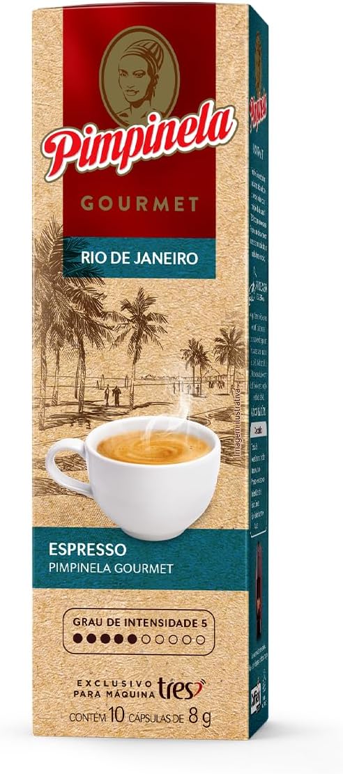 TRES Café Em Cápsula Espresso Pimpinela Gourmet 10X8G Cada