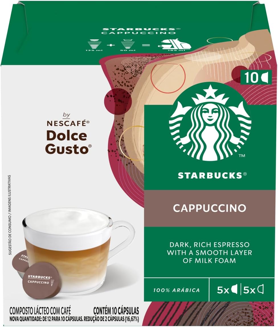 Cappuccino em Cápsula Starbucks Caixa 100g 10 Unidades