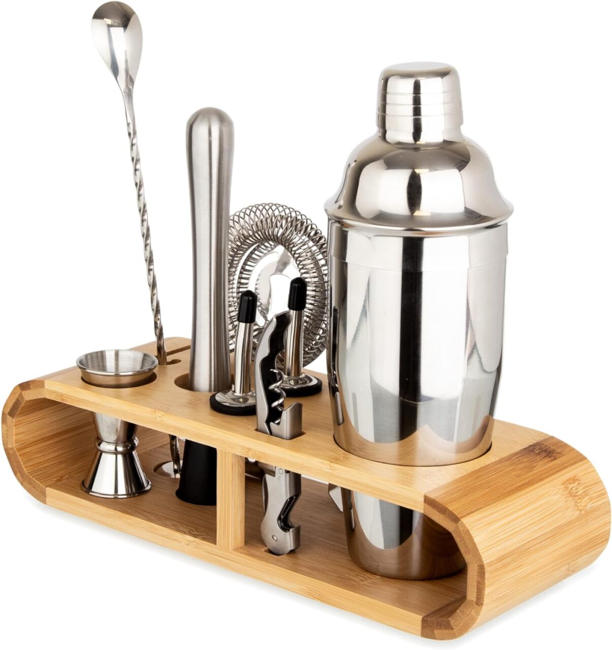 Kit Bartender Woodline com Coqueteleira Aço Inox 750ml