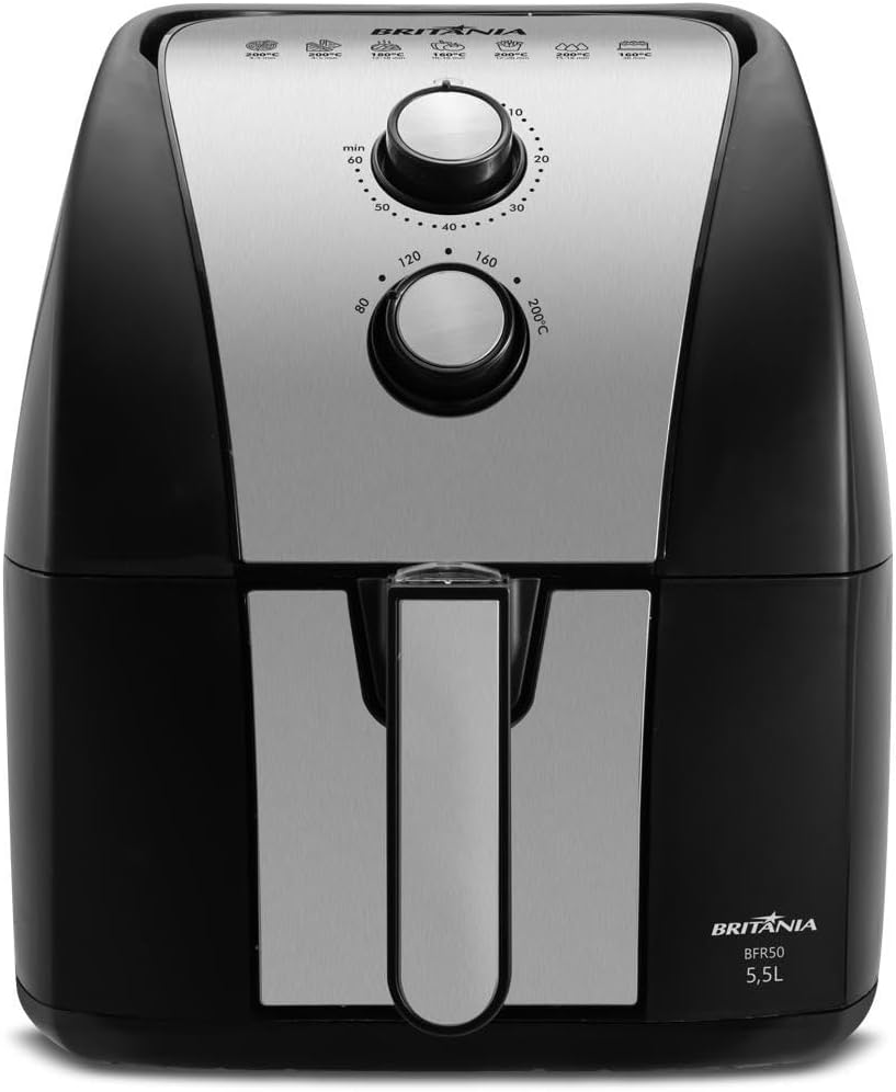  Fritadeira Air Fryer Britânia 5,5L 1500W Gold BFR51 220V