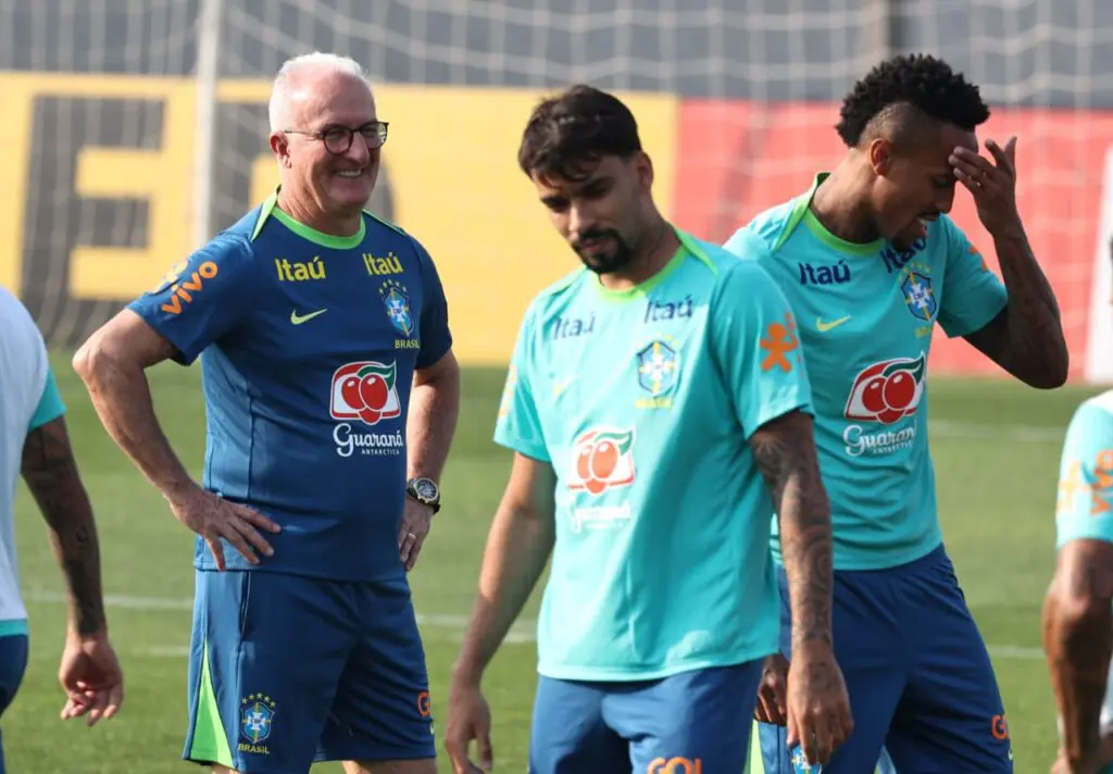 Dorival Júnior, Paquetá e Militão no treino de quarta-feira