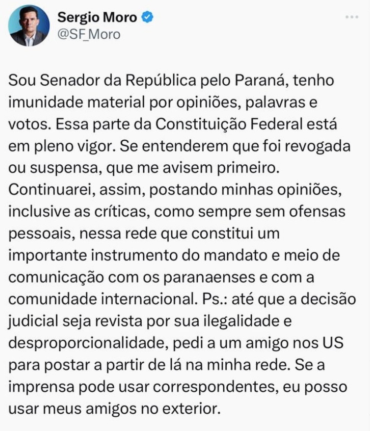 moro x publicação