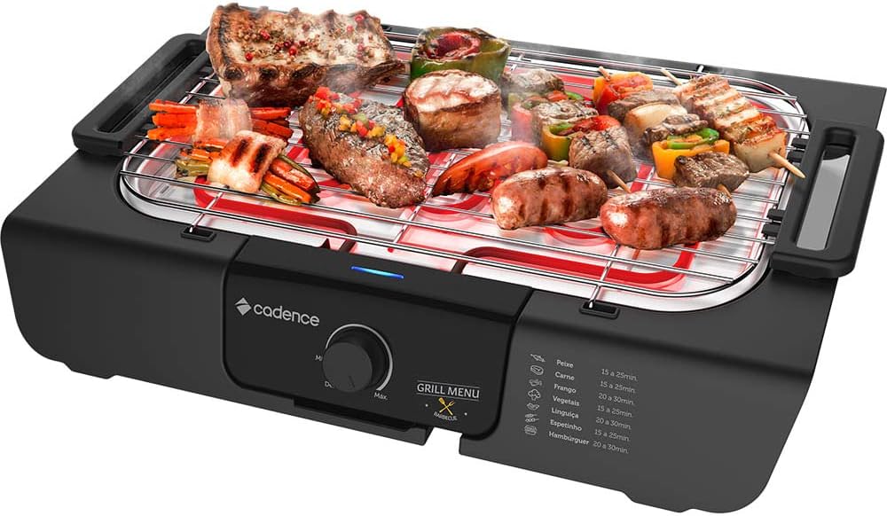 Churrasqueira Elétrica Cadence Grill Menu, 110V, Preto, GRL810