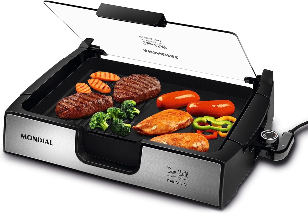 Chapa Due Grill Premium, Mondial, Preto/Inox, 1270W, 220V - G-10