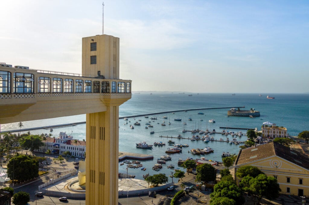 Elevador Lacerda (Lacerda Elevator) at sunset – Salvador, Bahia,